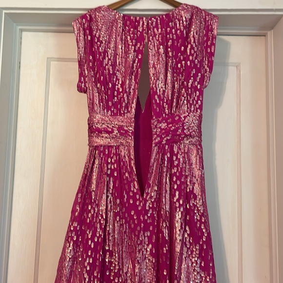 New Ramy Brook Julianna Plunging Maxi Dress in Electric Pink Jacquard size 6 - Picture 11 of 16